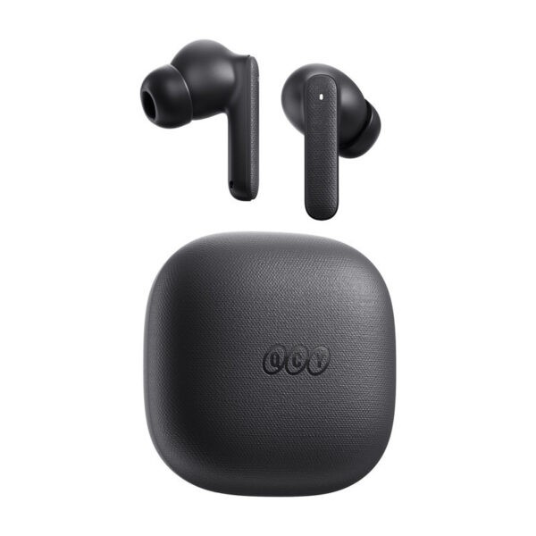 QCY Buds Grey (QT43) - Noise Reduction Clear Calls TWS Earbuds 35h, 10mm dynamic drivers